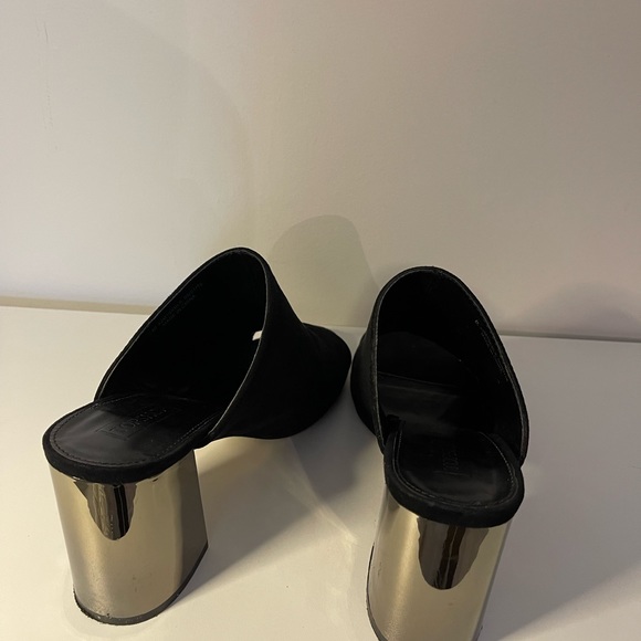 Black suede & metallic mules - Picture 3 of 3
